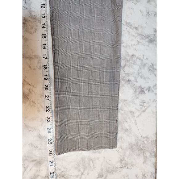 Zara Women's Gray Plaid Mid Rise Flat Front Straight Leg Dress Pants Size 4 - Picture 7 of 7